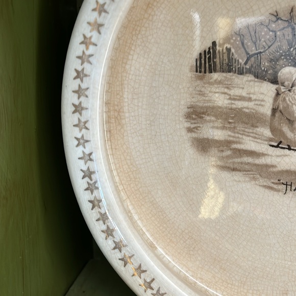 Antique Harper Pottery Co Semi Porcelain Baby Plate c 1890-1910 bowl - Picture 5 of 11